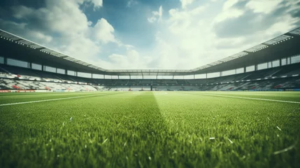 Foto op Canvas The Pristine Lawn of a Football Arena © Creative Valley