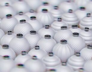 Christmas balls ornaments background pattern, New Year decoration, 3D render