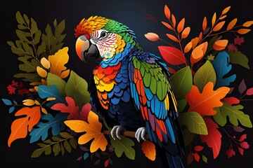 Obraz premium parrot on a branch