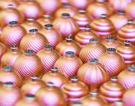 Christmas balls ornaments background pattern, New Year decoration, 3D render