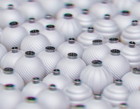 Christmas balls ornaments background pattern, New Year decoration, 3D render