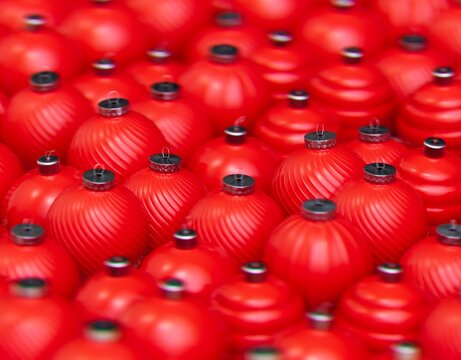 Christmas balls ornaments background pattern, New Year decoration, 3D render