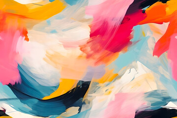 seamless texture and full-frame background of colorful paint strokes of flat surface, neural...