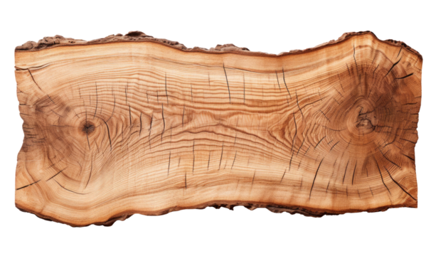Piece of a cutted tree isolated on transparent background