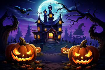halloween background with pumpkin