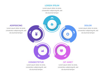 Circle diagram template with five elements, infographic template, vector eps10 illustration