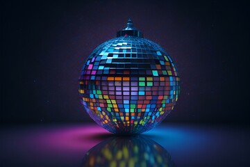 Fototapeta na wymiar disco ball with disco lights,decoration,celebration,shiny,Christmas,Ai generated 