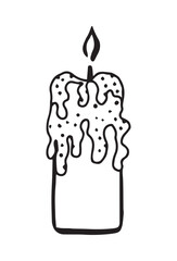 Doodle vector clipart candle design element