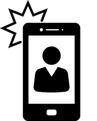 Photo on smartphone with flash vector. Smartphone, Selfie, Flash icon