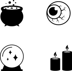 Halloween symbols and signs. Vector illustration