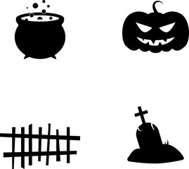 Halloween symbols and signs. Vector illustration