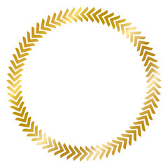 Ornament frame , vintage frame , decorative frame , circle golden frame , illustration isolated on white background , transparent background png file ready to use