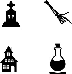 Halloween symbols and signs. Vector illustration