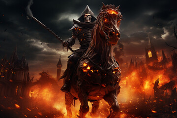 demon in the fire,Halloween concept © jatuporn_apple
