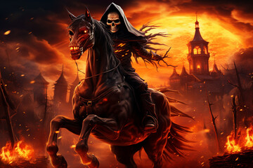 dead knight in the fire,Halloween concept © jatuporn_apple