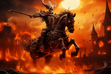 dead knight in the fire,Halloween concept © jatuporn_apple