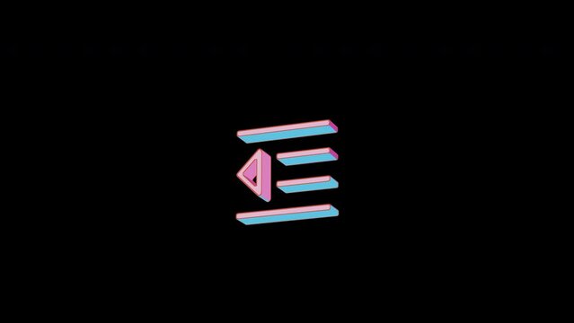 Bright outdent icon is jumping merrily. Retro style. Alpha channel black. Looped from frame 120 to 240, Alpha BW at the end