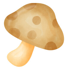 Watercolor Hand-Drawn Mushroom Clipart - Natural Forest Fungus Designs