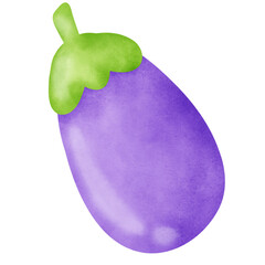 Watercolor Eggplant Clipart