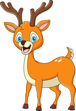 Cute deer mascot cartoon. Vector illustration