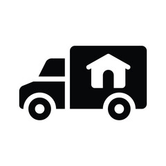 Moving truck vector icon