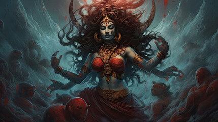 Goddess Kali - obrazy, fototapety, plakaty