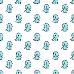 Cute seamless dinosaur pattern design for decorating, backdrop, fabric, wallpaper and etc.