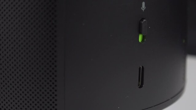 Close up view of the Sonos Era 100 on a rotating table