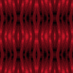 Seamless geometric red and black pattern. Bright oriental ikat ornament.