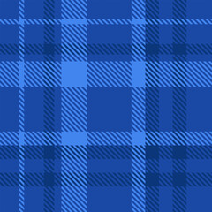 Blue Blue Plaid Tartan Seamless Pattern. Check fabric texture for flannel shirt, skirt, blanket
