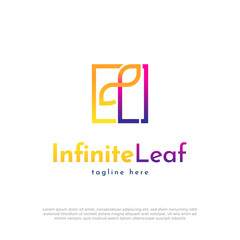 Infinite leaf logo design vector template