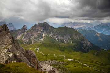 Fototapeta premium Majestic view from the Monte Nuvolau in Italian Dolomites.