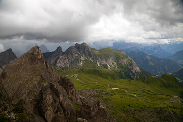 Fototapeta premium Majestic view from the Monte Nuvolau in Italian Dolomites.