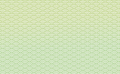 グリーンの手書き風青海波の背景