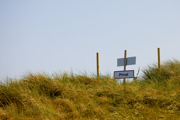 I sign in high grass stating that it is a private property