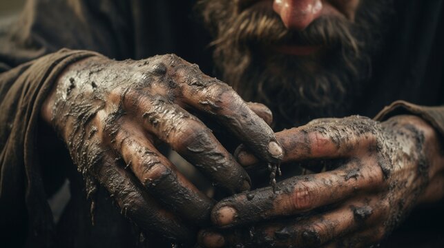 Dirty hands of poorness .full ultra HD, High resolution