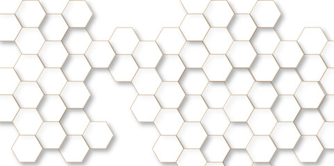 Fototapeta premium Abstract background with hexagons. Abstract hexagon polygonal pattern background vector. seamless bright white abstract honeycomb background. 
