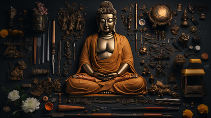 Buddha, statue, tools, treatment, craft, craftsmanship, 