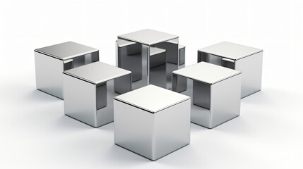 Metal cubes 3d render