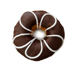 tasty chocolate donut, isolated on white