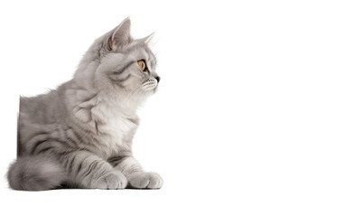 Beautiful Cat Sitting in a Window Perch Isolated on Transparent Background PNG.