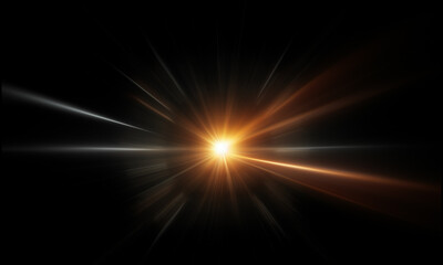 Obraz premium Light flare Glowing light explodes Light effect ray shining sun bright flash Special lens flare