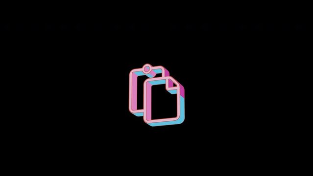 Bright paste icon is jumping merrily. Retro style. Alpha channel black. Looped from frame 120 to 240, Alpha BW at the end