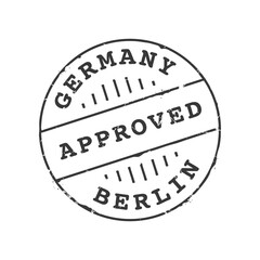 Berlin postage and postal stamp. Germany post town seal, letter or parcel approved vector imprint or postal envelope departure country or Europe region, Berlin city vintage ink stamp