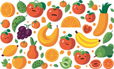 bountiful illustration of ripe fruits pattern
