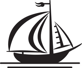 boat vector illustration for logos, tattoos, stickers, t-shirt designs, hats