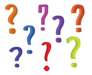 Naklejka premium Awesome 3d colorful question mark set. 