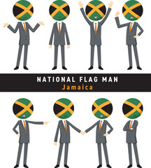 ジャマイカの国旗を擬人化したキャラクターセット - obrazy, fototapety, plakaty