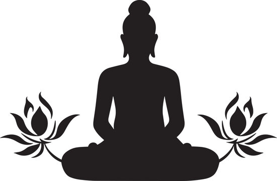 recommend clip art: lord buddha vector illustration for logos, tattoos, stickers and wall decors