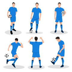 Vector illustration of set footbal player,football skill,football collection,for book,banner,poster isolated © NUR